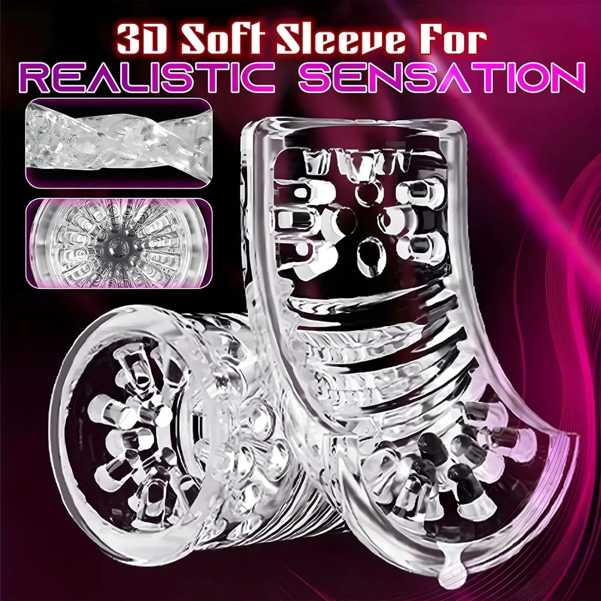 Automatic 10 Thrusting Rotating Modes & Colored Lights Male Masturbator Cup Pocket Pussy Stroker Blowjob Sex Toys For Men