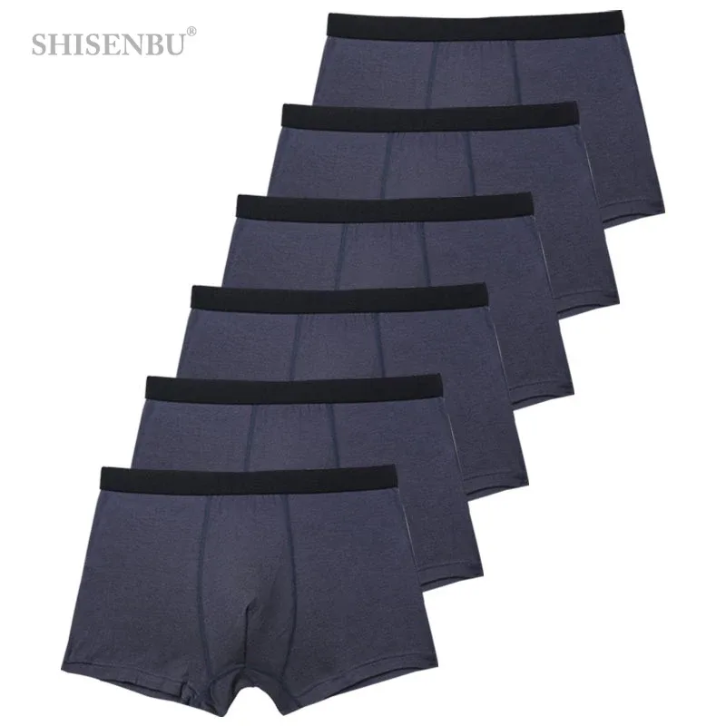 6pcs/Set Black Boxer Men Underpants Bamboo Mens Boxers Man Breathable Men's Panties Sexy Underwear For Men Gifts Comfortable New