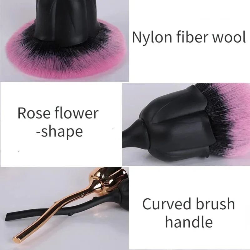 Rose Flower Nail Art Brush Remove Nail Dust Brushes High Quality Acrylic UV Gel Polish Powder Cleaning Tool Beauty Makeup Brush — image 4