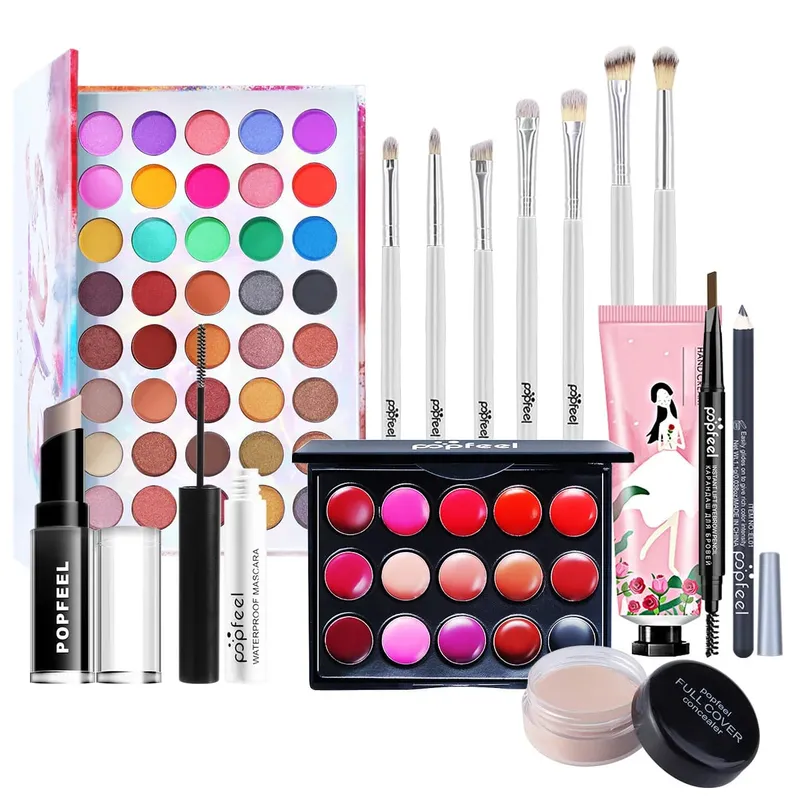 All-in-One Makeup Kit Gift Set with Eyeshadow Palette Foundation Lip Gloss Blush Brushes Eyeliner and More Beauty Gifts — image 13