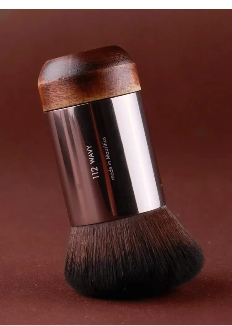 1 kus #112 Přenosný úhlový plochý štětec na make-up Přírodní dřevo Leštící podkladový kryt Profesionální štětce na make-up — image 6