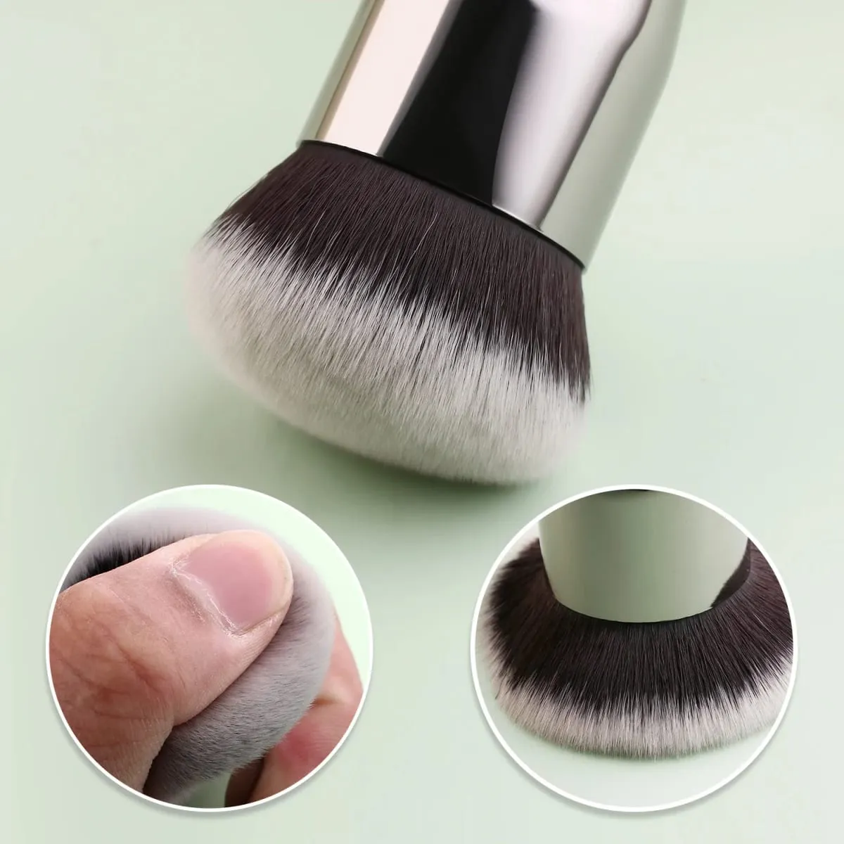 Black Foundation Make up Brush Cream Foundation buffing Makeup Brush Big Foundation Brush Synthetic Hair Face Makeup Tool — image 6