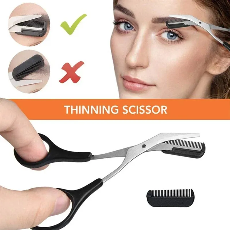 4/11/12 Pcs New Eyebrow Trimmer Set Scissors Tweezers Eyebrow Razor Scraping Eyebrow Comb Razor Eyebrow Clip Makeup Tools Sets — image 5