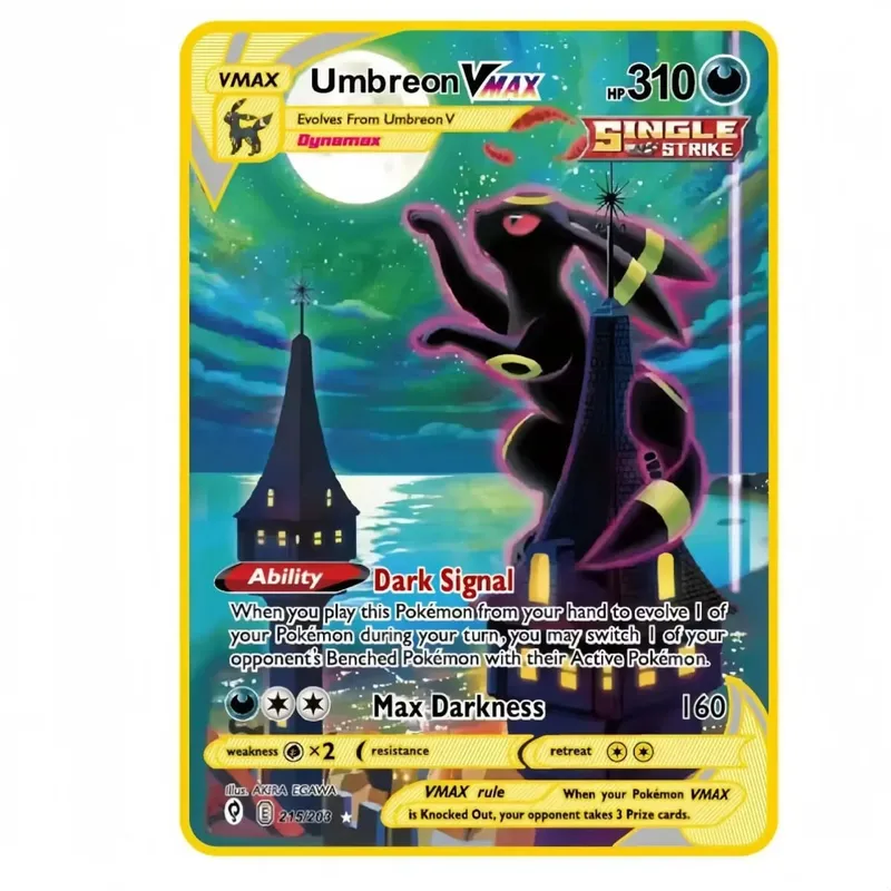 Van Gogh Museum Pokemon English Metal Card Anime Pikachu Charizard Mewtwo Shiny Letters Game Collection Card Kids Toy Gifts