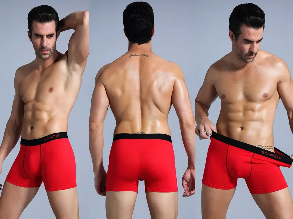 Boxer in cotone 4 pezzi per intimo uomo Mutandine da uomo di alta qualità Mutande da uomo classiche Pantaloncini Lettera Cintura Boxer