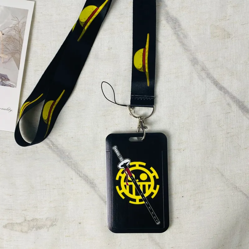 Anime Cartoon Credential Holder Keychains Neck Lanyard For Pass Card Anime Credit Card Holder Keychain Straps Wholesale