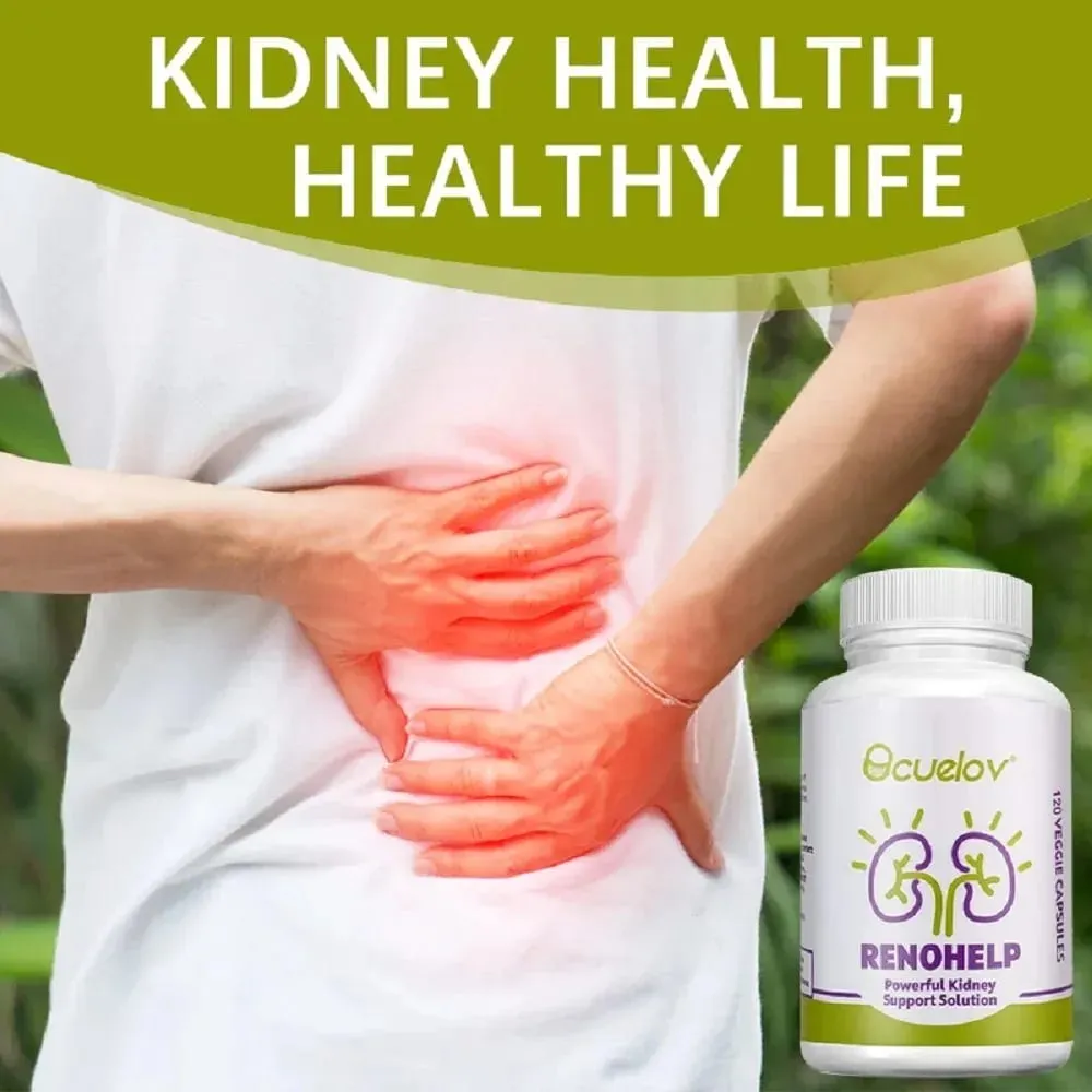 Bổ sung hỗ trợ thận tự nhiên mạnh mẽ cho chức năng thận khỏe mạnh Hỗ trợ sức khỏe đường tiết niệu Thuần chay & không chứa gluten