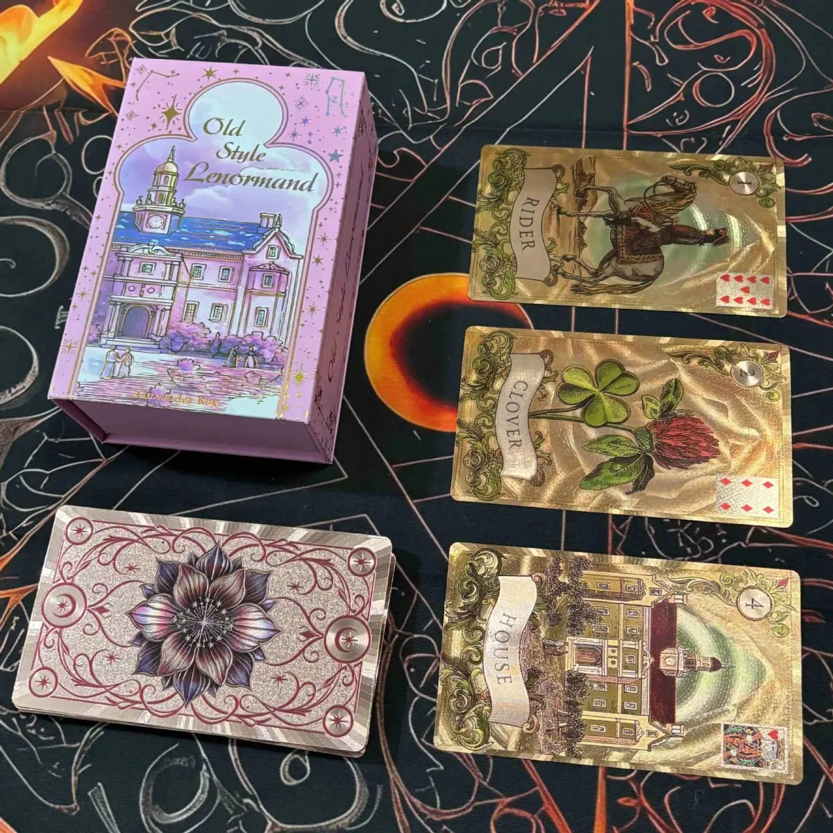 12*7cm Old Style Lenormand Oracle Cards PVC Gold Foil Fortune Telling Deck for Beginners & Professional Old Style Design — image 2
