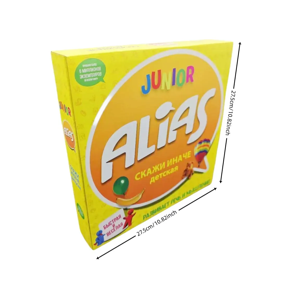 Russian Version of the Card Game 'Alias Junior ' an Interactive Tabletop Game Perfect for Large Groups and Family Game Nights!