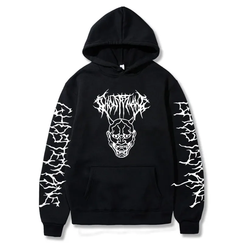 Ghostemane dubbelzijdig print hoodie herenmode hiphop metal rock hoodies gothic oversized sweatshirt trainingspak streetwear