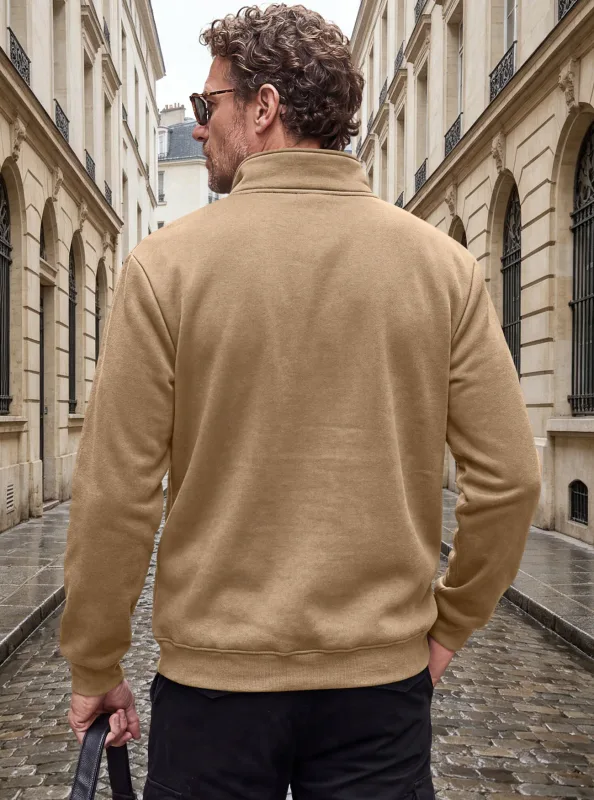 Four Seasons men's full-zip soft-shell jacket with stand-up collar, side pockets, long sleeves and relaxed casual style