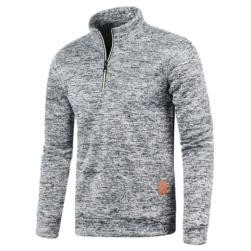 Herensweatshirts Halve rits Pullover Heren Flleece trui met lange mouwen Standcollar Sneeuwvlokken Hoodies Herenkleding