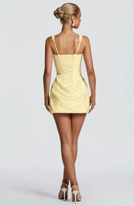 Women's Solid Satin Pleated Strap Mini Dress Sleeveless Backless Lace Up Fashionable Dress 2026 Summer Lady Party Chic Outfit