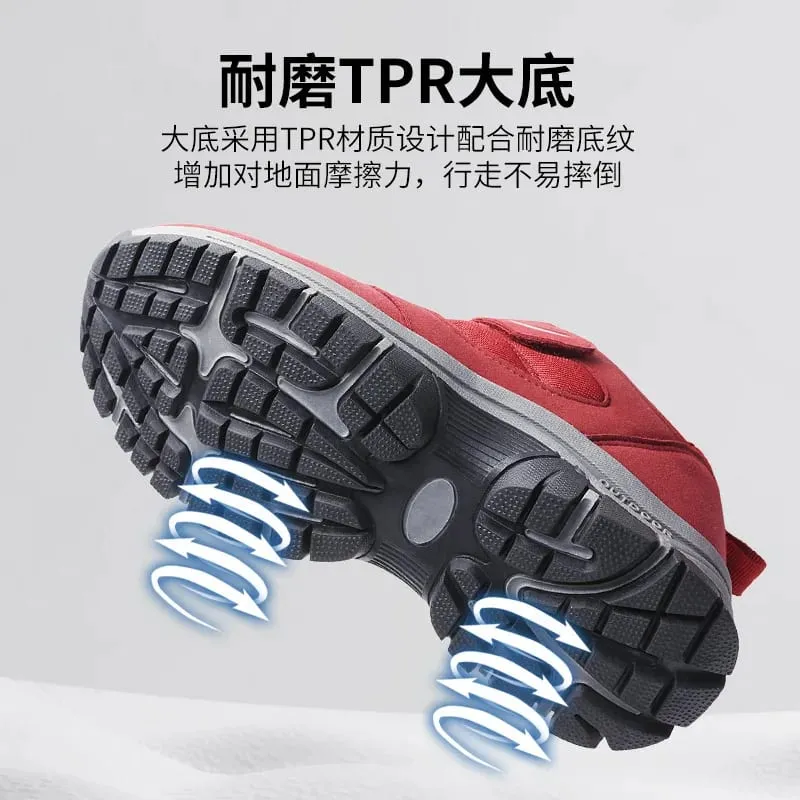 Men's Trendy Running Shoes With Hook And Loop Fastener Comfy Breathable Wear Resistant Shock Absorption Cushioned Sneakers