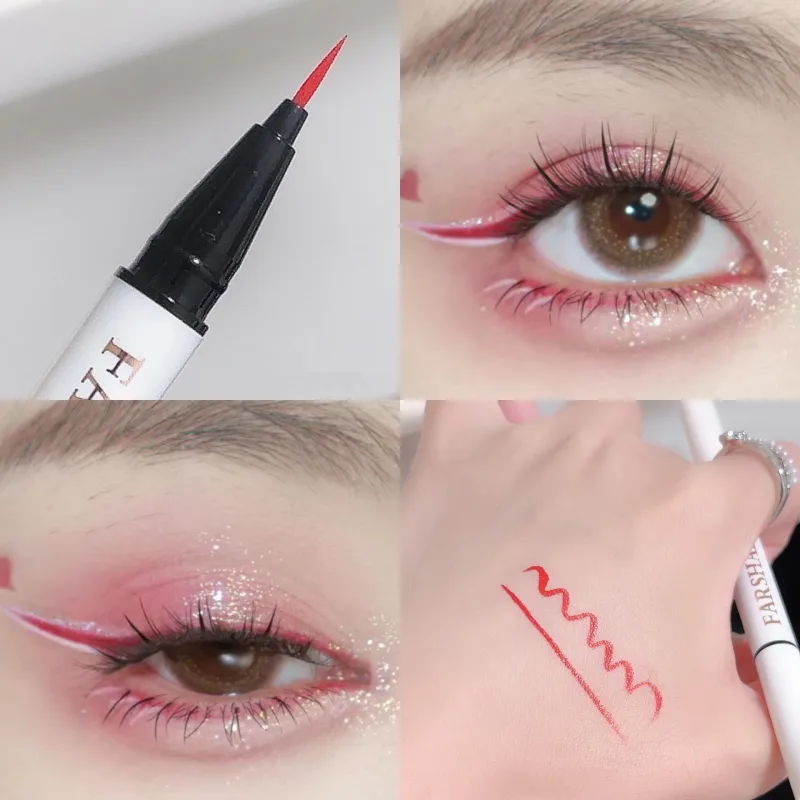 0.1mm Colorful Liquid Eyeliner Pen Waterproof Lasting Quick-Dry Easy To Color Eye Liner Cosmetics Tool Blue Pink White Eyeliner — image 4