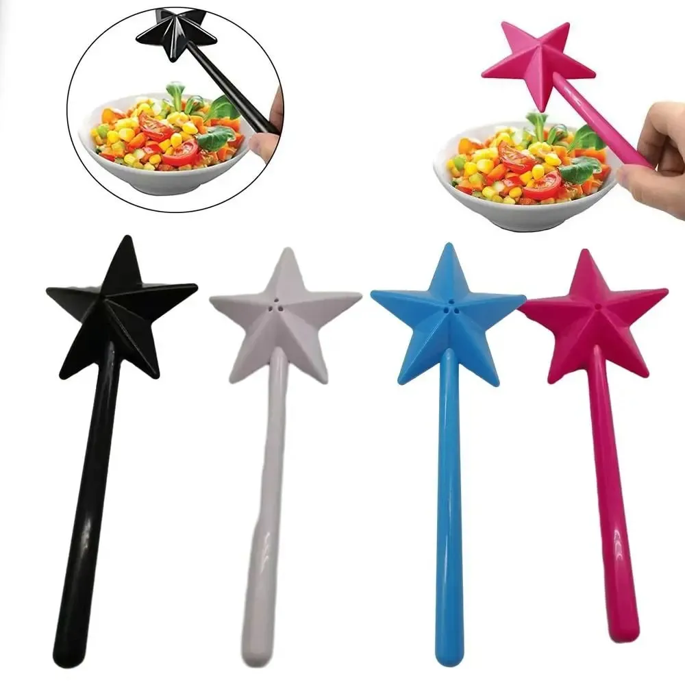Agitatori di sale in plastica di alta qualità Agitatori per condimenti a stella ricaricabili Per uso domestico Bacchette magiche per sale e pepe a mano lunga Cucina e sala da pranzo