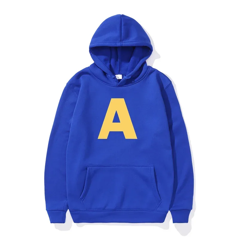 Autumn Winter Cartoon Character Print Men's Hoodies Alvin And The Chipmunks Pullover Fashion Solid English Sweatshirt Streetwear — image 4