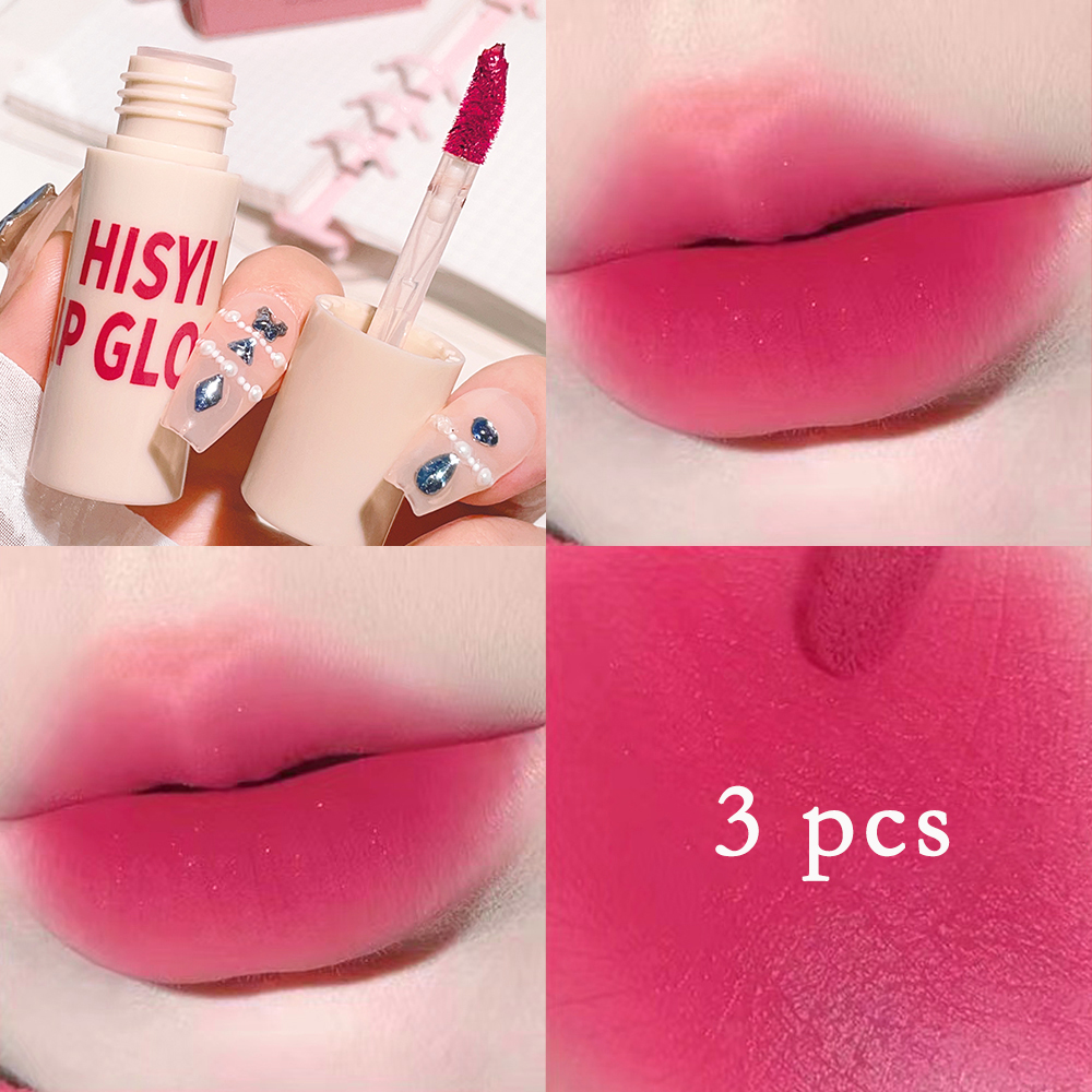 6 Colors Matte Velvet Lip Glaze Natural Long-Lasting Highly Pigmented Lipstick Portable Matte Finish Universal Lip Glaze Makeu