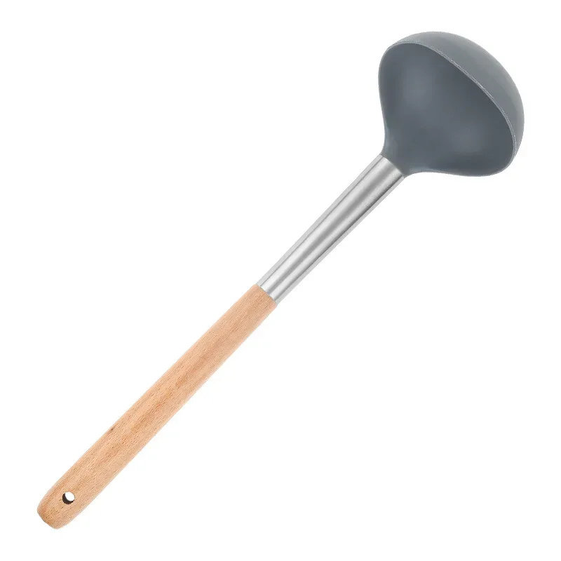 Silicone kitchen utensils silicone spatula wooden handle silicone spatula silicone soup spoon leak spatula non-stick pan
