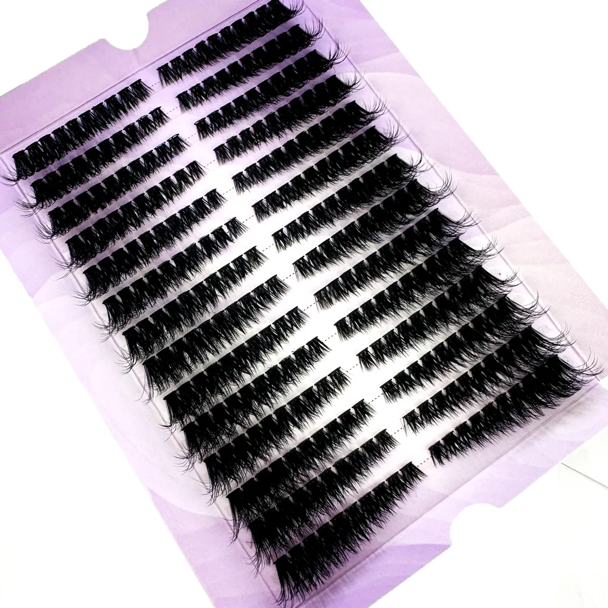 14Rows Fluffy Lash Clusters Thick Volume Eyelash Clusters Extensions Left/Right Individual Lashes Cat Eye Lash Extension