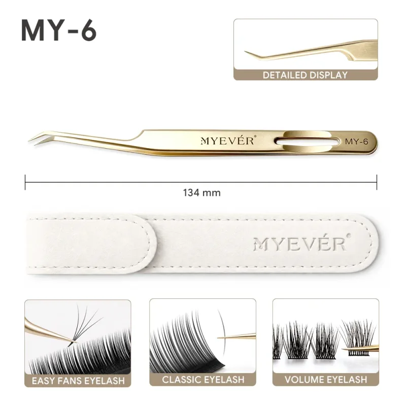 Anti-Slip Eyelash Extension Steel Tweezers High-Density Fiber Tip Eyelash & Eyebrow Professional Precision Makeup Tools
