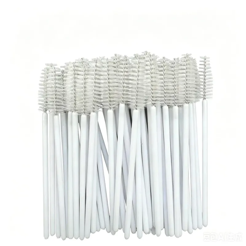 50pcs Disposable Eyelash Brushes Crystal Eye Lash Mascara Wands Glitter Lash Comb Spoolies Micro Makeup Applicators