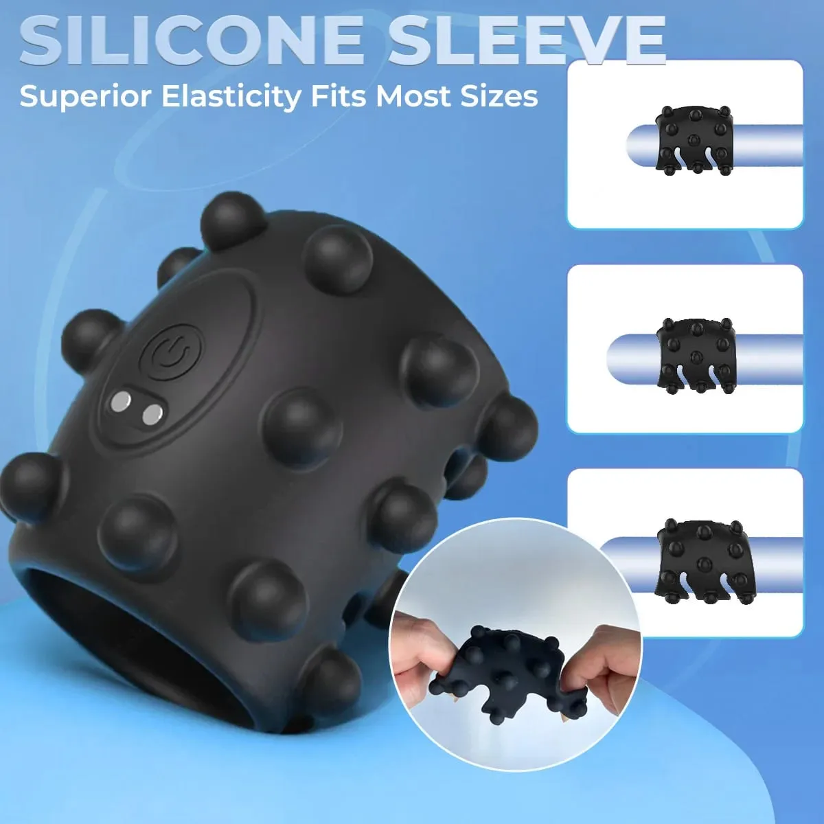 Silicone Vibrating Cock Ring with Penis Sleeve Clitoral Stimulator 9 Modes Adjustable Couples Sex Toy for Enhanced Pleasure — image 4