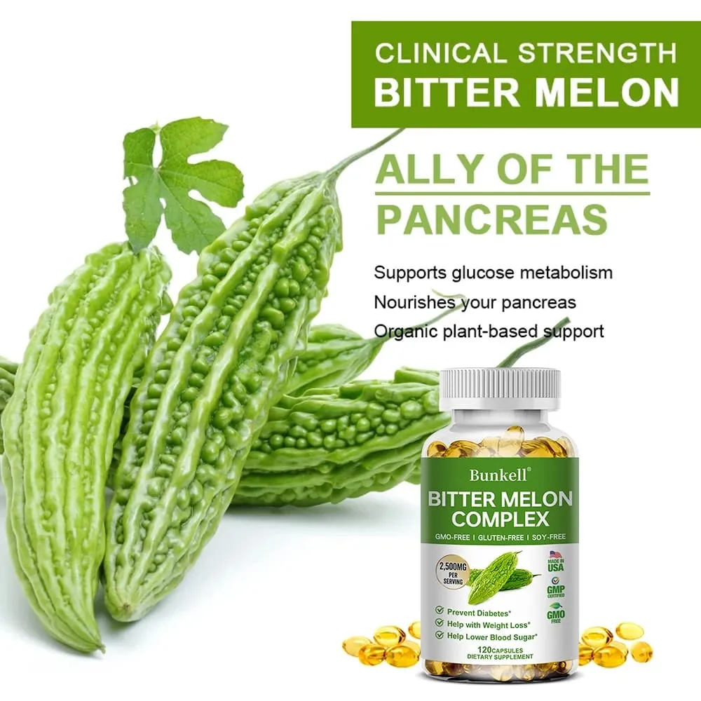Organic Bitter Melon Extract Capsules - Supports Weight Management and Blood Sugar Balance Detoxification Skin Beauty — image 6