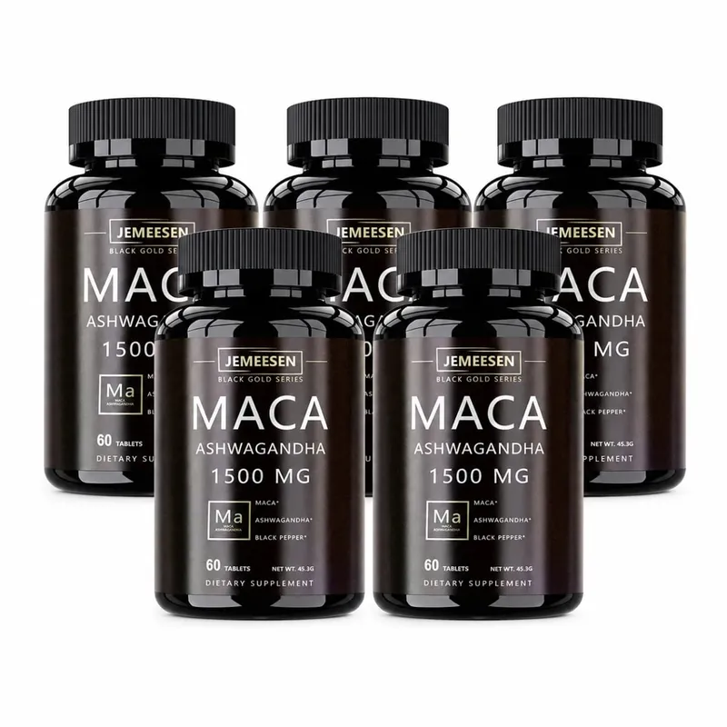 Organic Maca Root Powder Capsules 1500mg containing Maca Root Extract Ashwagandha Black Pepper Supplements for Men