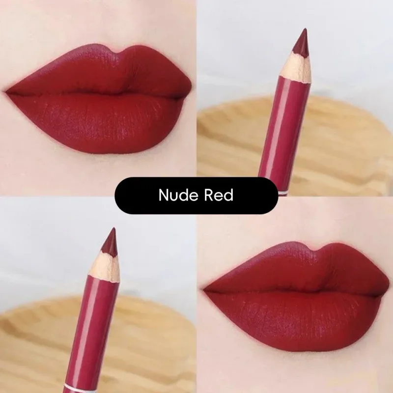 Waterproof Lip Liner Matte Nuede Red Long Lasting Makeup Pens Non-stick Cup Lipstick Women Party Makeup Lip Cosmetics