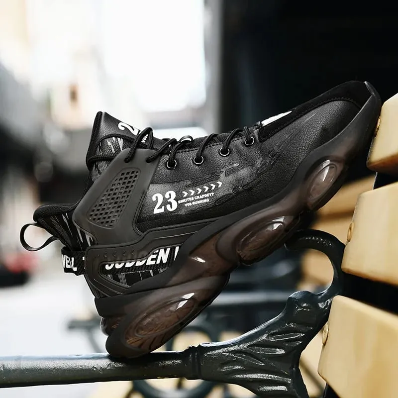 Men's Spring High Quality Trendy Shoes Thick Bottom Strap Basketball New Breathable Shock Absorbed Casual Sneaker Shoes 2025