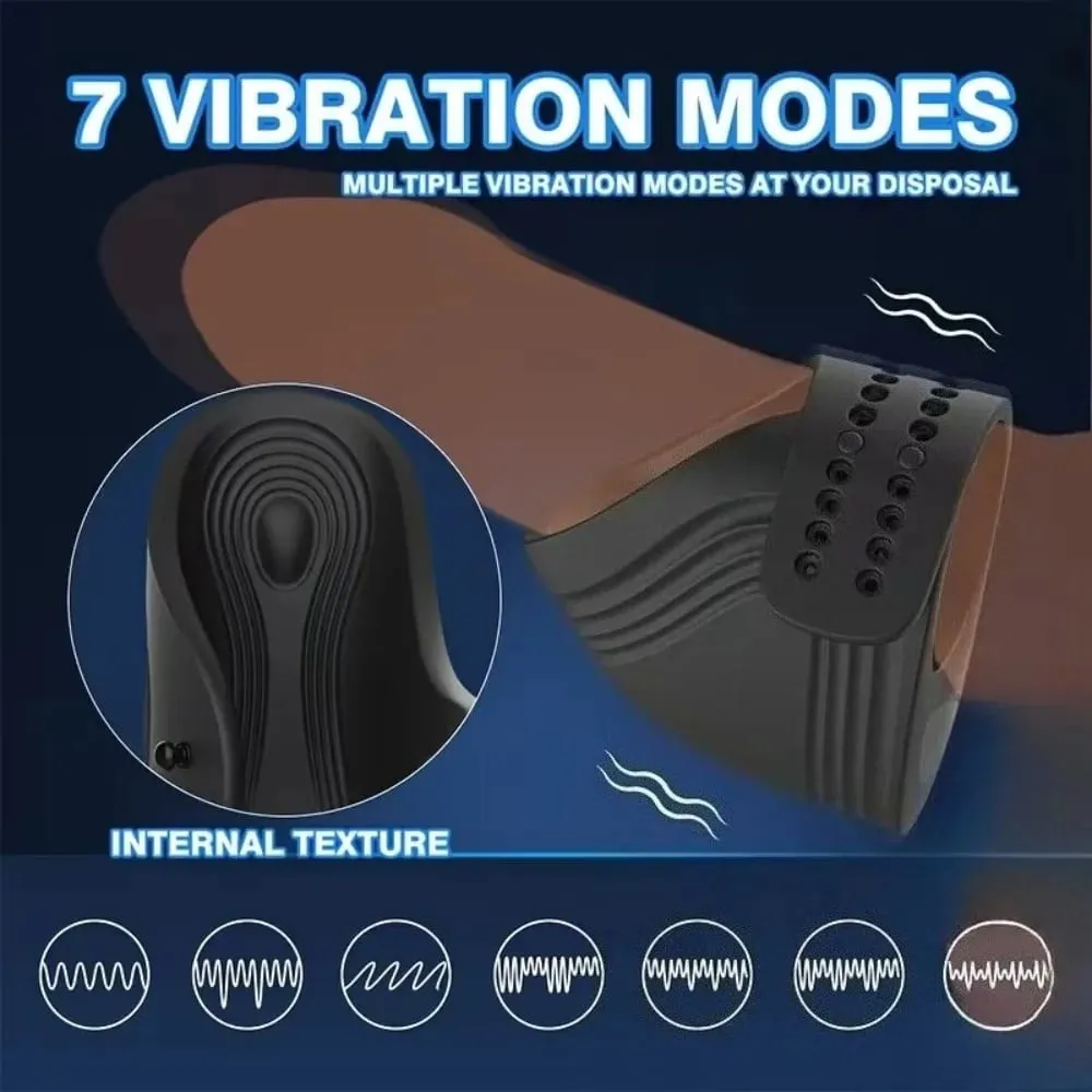 Masculino glans massageador beliscar pênis treinamento estimulador vibrador para ejaculação atraso treinamento vibrador adulto brinquedos sexuais para homem