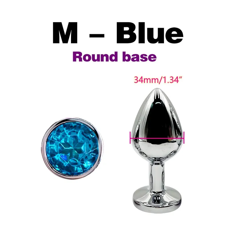 Metal Anal Plug With Gem Base Beginner To Expert 5 Size Butt Plug G-Point Massage Dildos Female/Male Couples Adult Sex Toys
