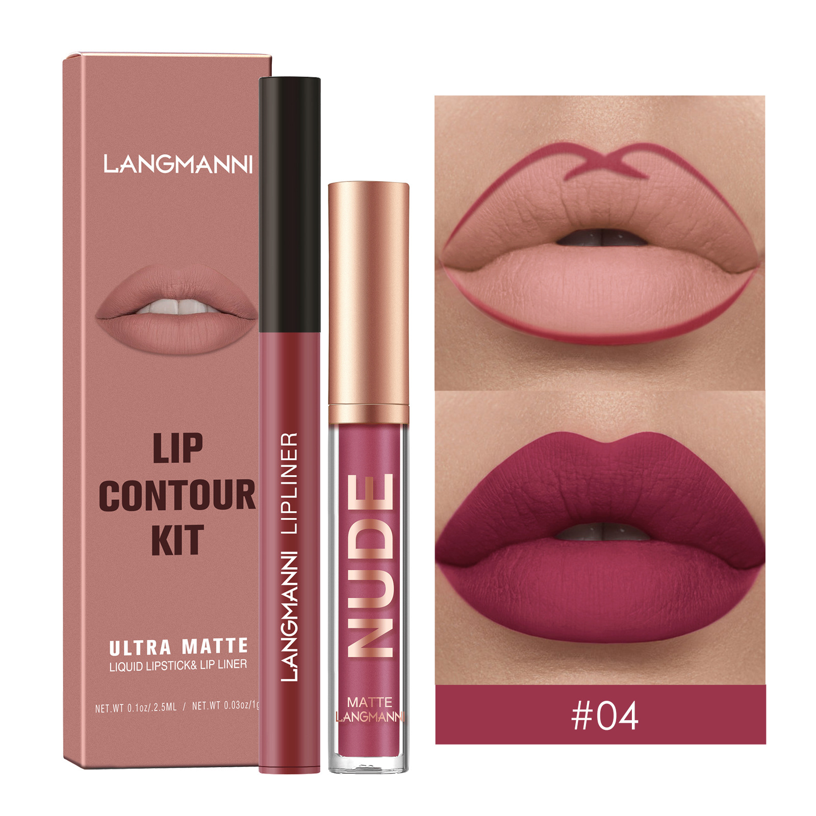 Waterproof Lasting Matte Velvet Lip Gloss Lip Liner Set 2pcs/set Lipliner Pen and Lip Gloss Combination Set Lips Contour Makeup — image 14