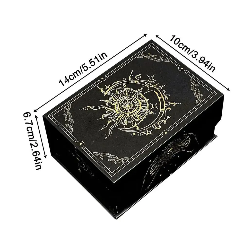 Magnetic Lid Tarot Card Box Portable Lightweight Storage Organizer for Oracle/Playing Cards Jewelry Keepsakes Home Display