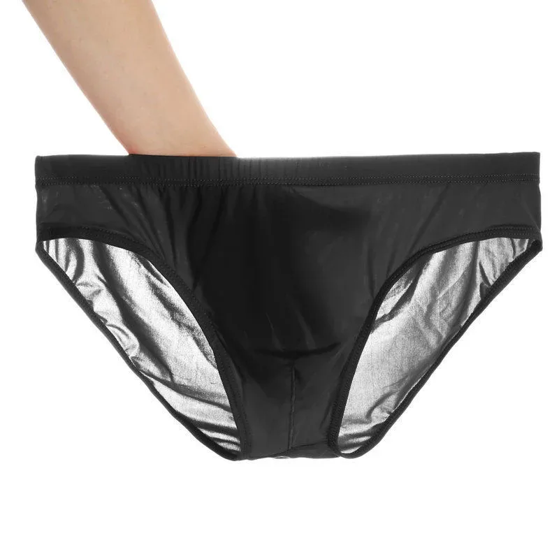 2 pçs ultra fino cuecas de seda gelo masculino plus size M-4XL cor sólida juventude translúcido cintura baixa respirável sexy calcinha masculina