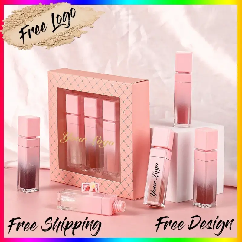 Custom Make Up Set Vegan Lip Gloss Private Label Makeup Kit Full Professional Lip Kit