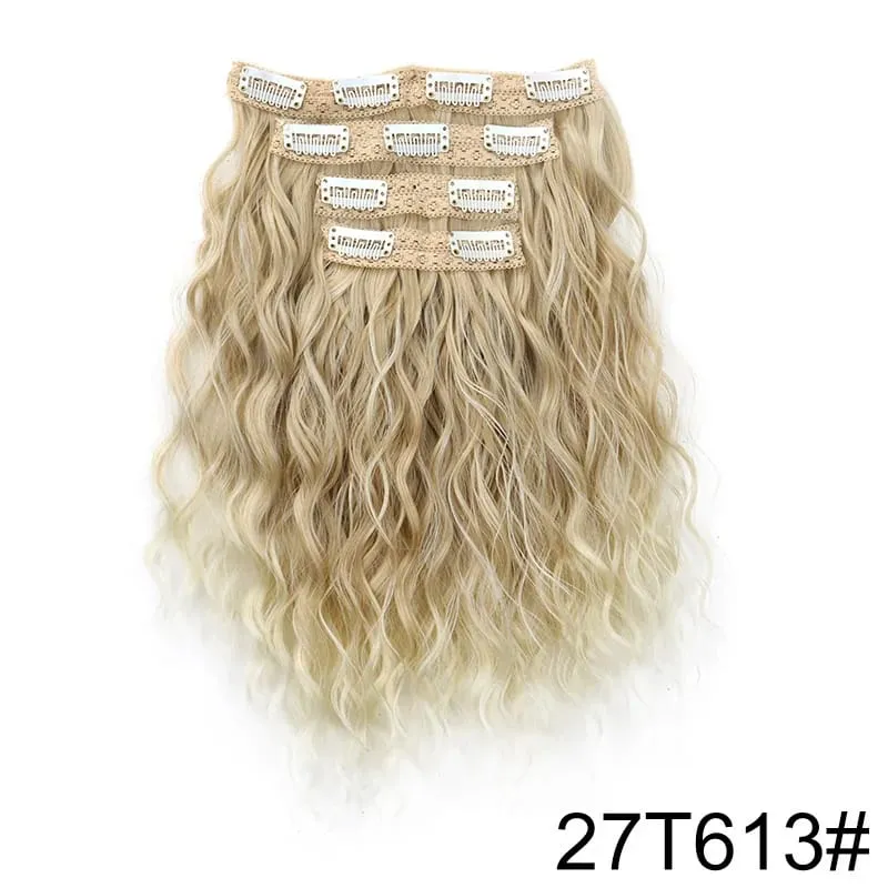 12Inch Synthetic Short Wavy Curly Hair Extension 4pcs/set Clip in Hair Easy to Wear for Women Party Use Daily