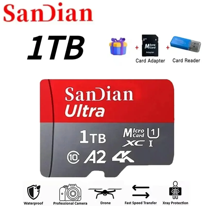 High-Speed 128GB Micro TF Card Class10 256GB Flash Card 512GB Memory Card for Smartphone Tablet