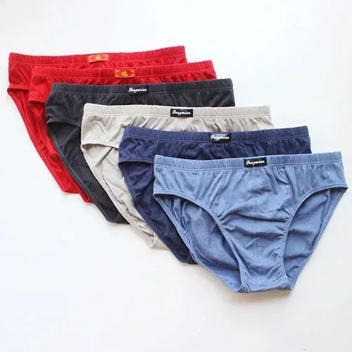 6PCS Men's plus Size Briefs 5XL/6XL Cotton Underwear Breathable Comfortable Solid Sexy Shorts for Men