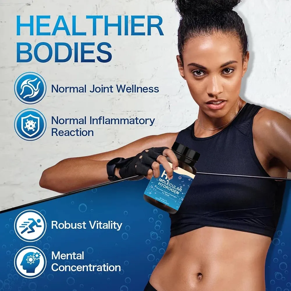 H2 Molecular Hydrogen Water Tablets Hydrogen & Magnesium Supplement Support Energy Production Recovery Cognitive Function — image 2