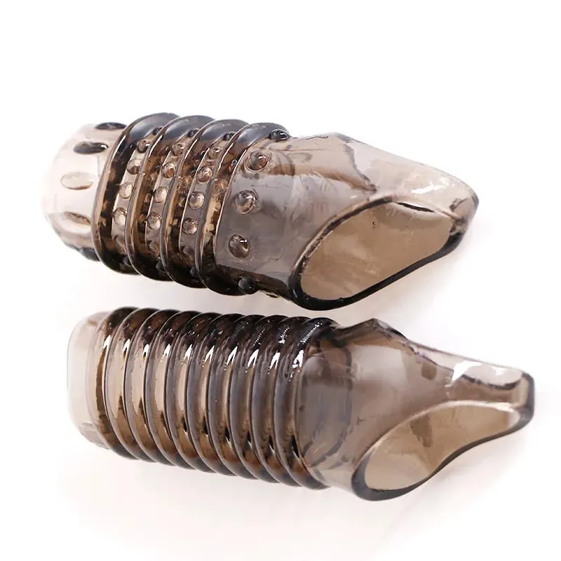 2pcs EXTENDER Condoms Vibrator Sleeve Delay COCK Ring Masturbation Product LOOP Dotted Clitoris Gspot Extend Sex Toys for Men — image 4