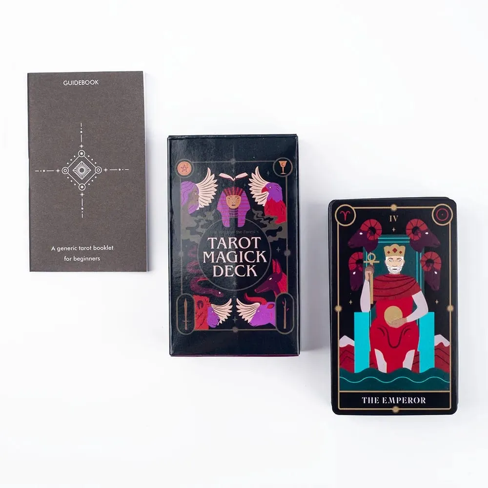 Tarot Magick Deck with Guidebook 10.3x6.1 cm Tabletop Oracle Cards for Parties for Divination and Spiritual Insight Board Game