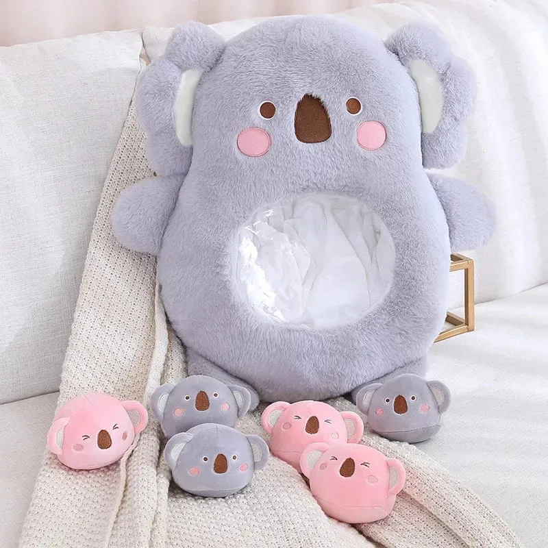 6Pcs Small Toys Inside Cute Panda Koala Rabbit Dinosaur Cartoon Animals Plush Pillow Soft Stuffed Sofa Cushion Homdecor Pillow — image 3
