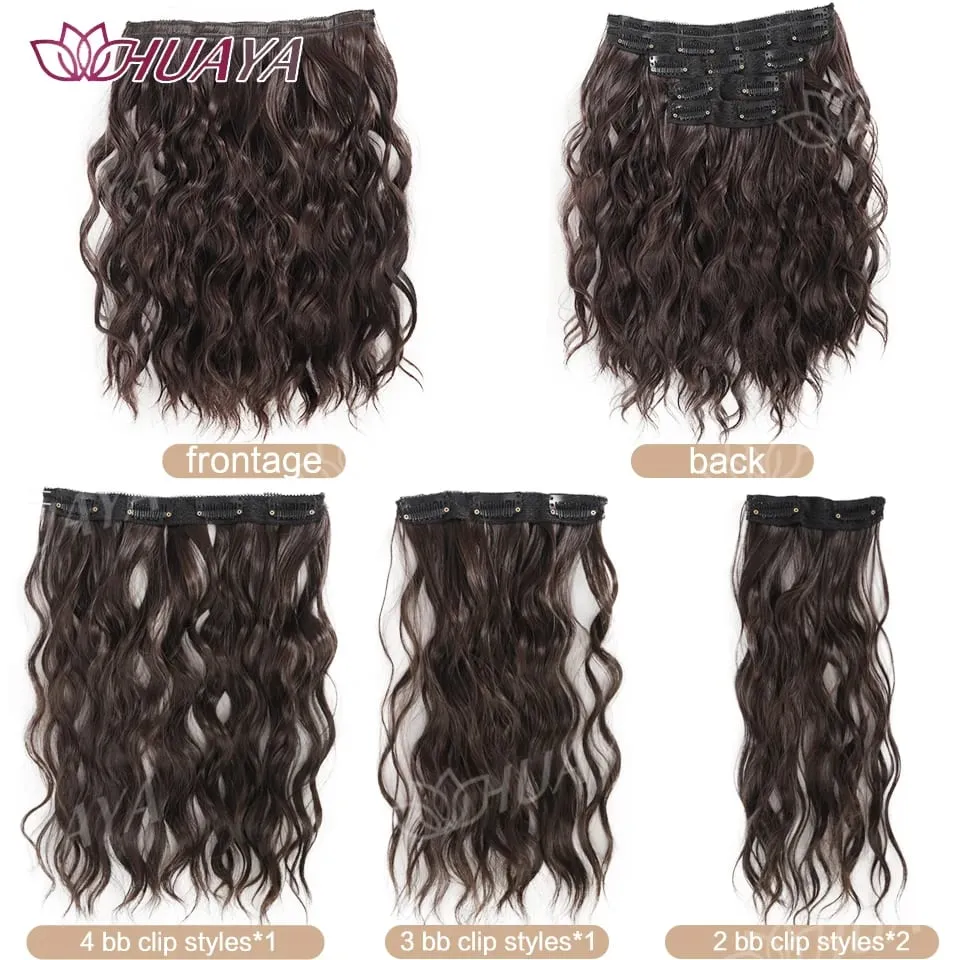 Synthetic Extension Wigs for Women BB Clip Style Four-Piece Set Water Wave Short Hair Extension Wigs Suitable for Everyday Wear — image 3