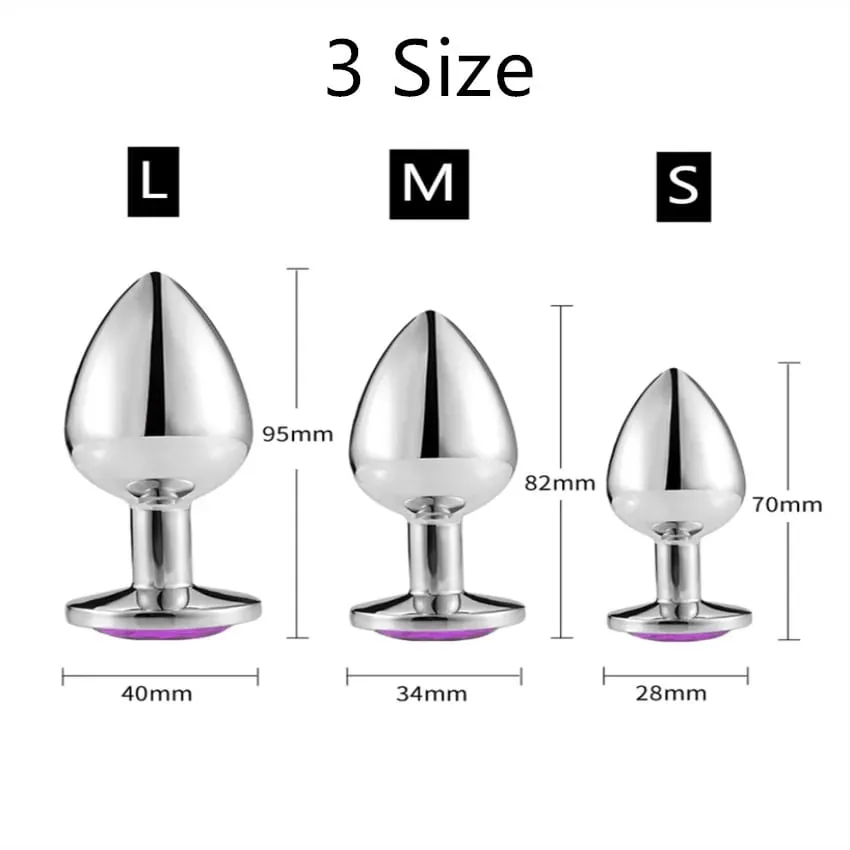 Stainless Steel Anal Plug Butt Plug With Jewelry Colorful Crystal Anus Plug Adults Sex Toys for Men Women Gay Adult Game Sex Toy