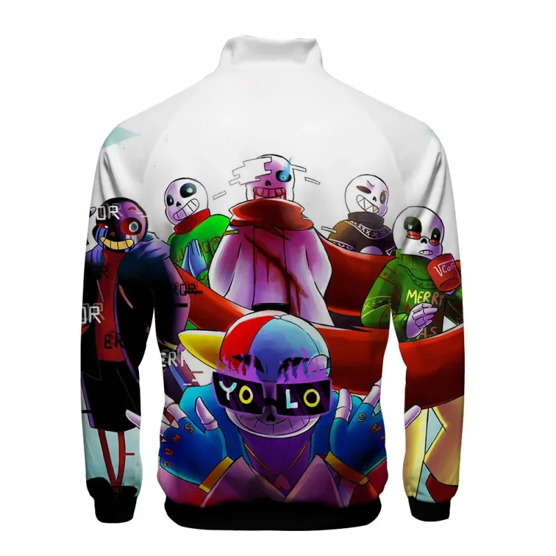 Luksusowe popularne Sans Undertale 3D Print Zipper Raglan kurtka wiatrówka chłopcy/dziewczęta wygodne kurtki ze stójką płaszcze