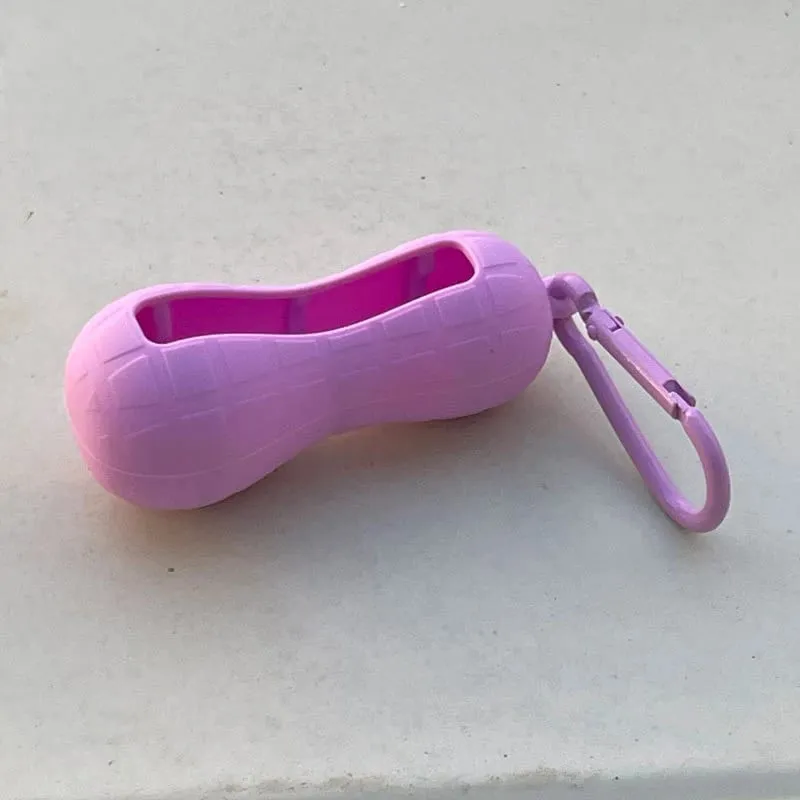 New Bow Candy Peanut Shape Silicone Lipstick Cover Keychains Solid Color Lipstick Storage Bag Light Weight Lip Balm Holder