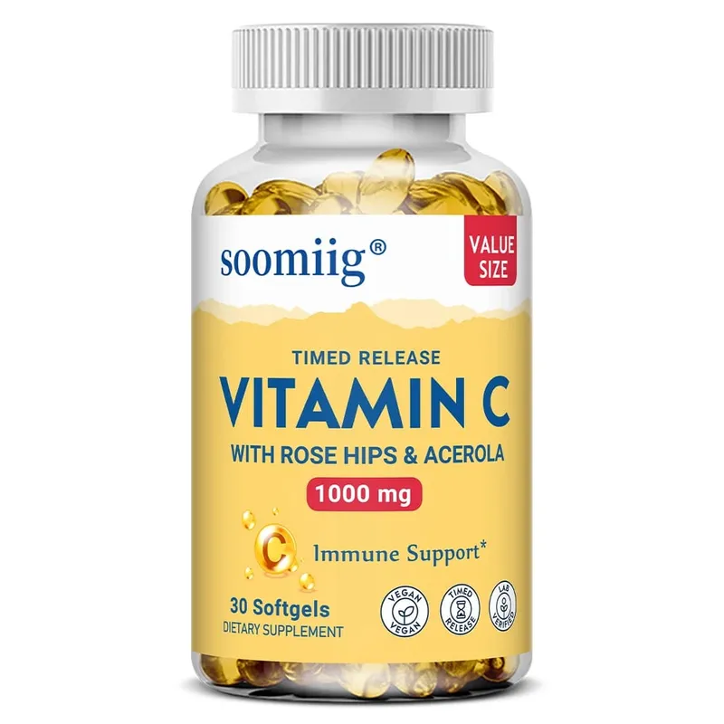 Vitamin C W/Rose Hips & Acerola | 1000mg | Two-Stage Timed-Release Healthy Immune Function Skin Hair & Nails Support | Non-GMO — image 8