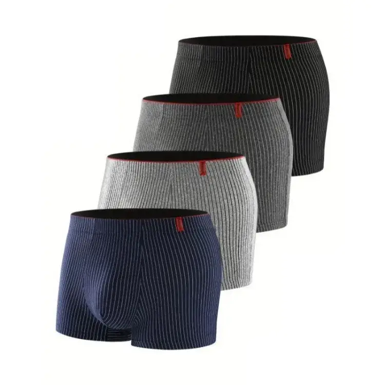 Boxer da uomo intimo morbido, traspirante e confortevole slip a righe personalità alla moda casual boxer larghi mutandine alla moda